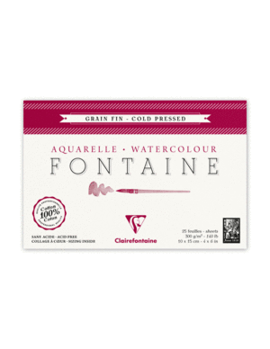 BLOCK ACUARELA  96436C CLAIREFONTAINE G. FINO 300GR. 10X15 25 HOJAS
