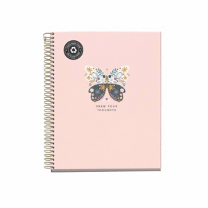 CUADERNO NB-4 BUTTERFLY A5 80G 120H ROSA 46597 MIQUELRIUS