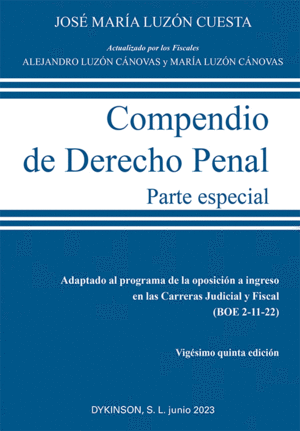 COMPENDIO DE DERECHO PENAL PARTE ESPECIAL ED 2023