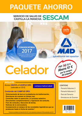 PAQUETE AHORRO CELADOR DEL SERVICIO DE SALUD DE CASTILLA-LA MANCHA (SESCAM). AHO