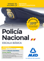 POLICIA NACIONAL  ESCALA BASICA. TEMARIO VOL 3.  2017