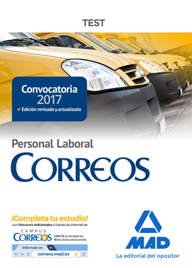 PERSONAL LABORAL DE CORREOS Y TELEGRAFOS. TEST.  2017