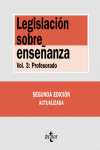 LEGISLACION SOBRE ENSEÑANZA VOL.3 PROFESORADO Nº183