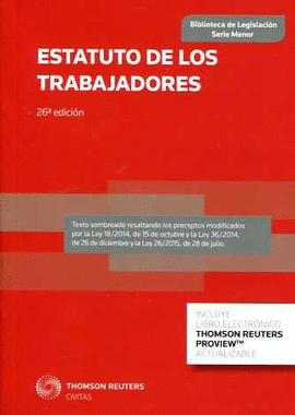 ESTATUTO DE LOS TRABAJADORES 90 ( 2015 )  26ª EDICION