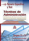 TEMARIO Y TEST TECNICOS DE ADMINISTRACION HACIENDA GRUPOS III/IV