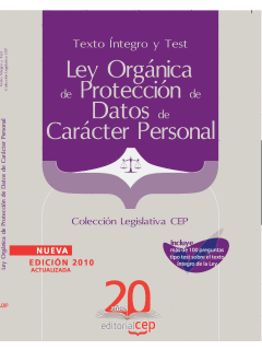 TEXTO Y TEST LEY ORGANICA DE PROTECCION DATOS CARACTER PERSONAL