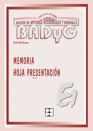 HOJA DE PRESENTACION MEMORIA BADYG E1 MEMORIA V-A (PACK 10 HOJAS)