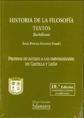 HISTORIA DE LA FILOSOFIA. TEXTOS-BACHILLERATO.10ª EDICION