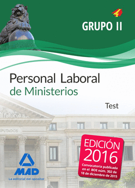PERSONAL LABORAL DE MINISTERIOS GRUPO II. TEST