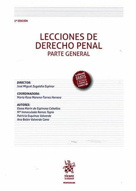 LECCIONES DE DERECHO PENAL PARTE GENERAL. 3ªEDICION 2016
